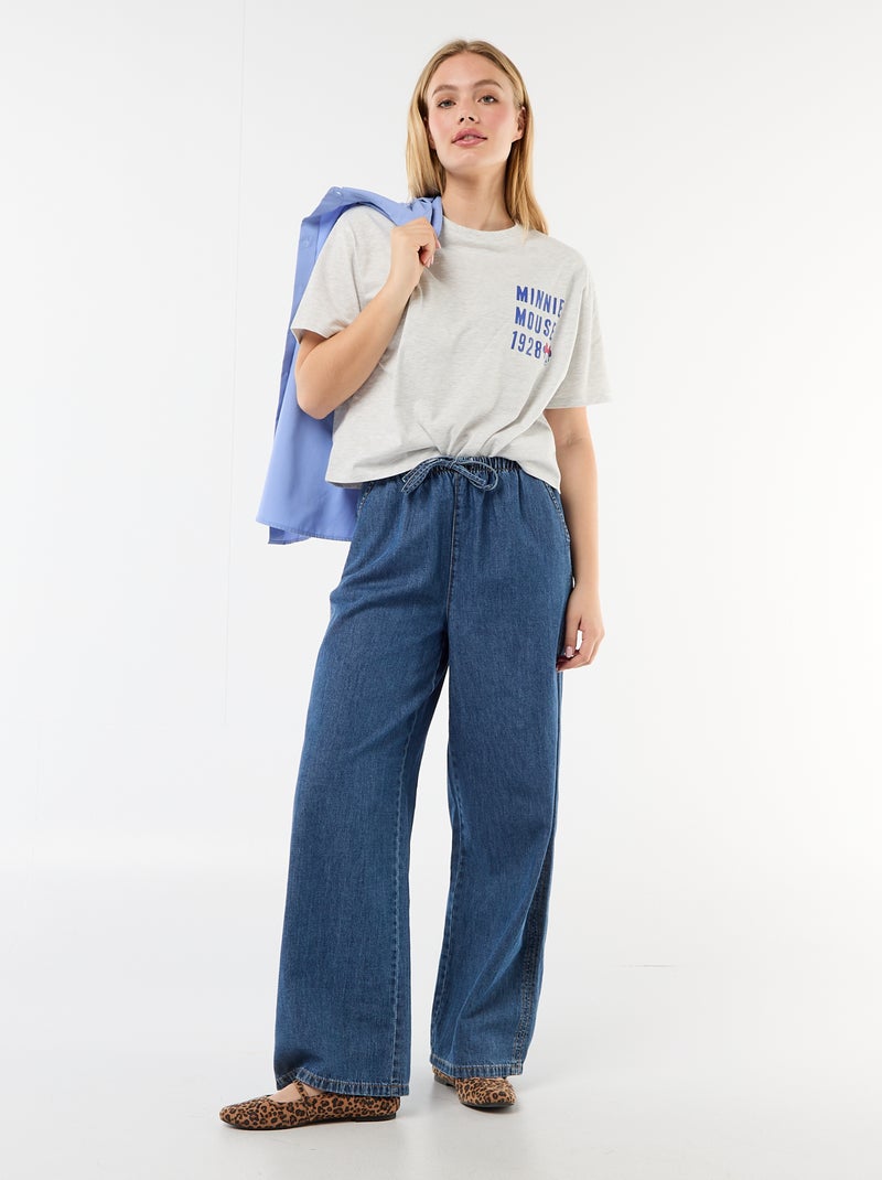 Tee-shirt chiné 'Minnie' Gris - Kiabi