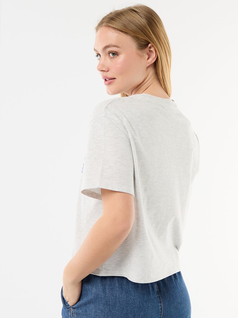 Tee-shirt chiné 'Minnie' Gris - Kiabi