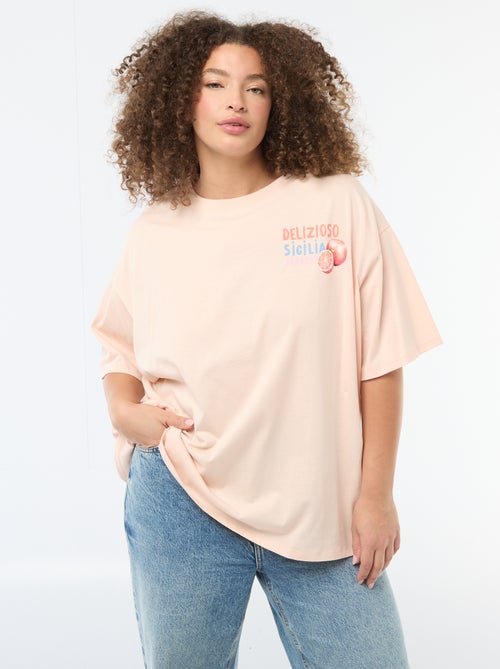 Tee-shirt coupe oversize à manches courtes - Kiabi