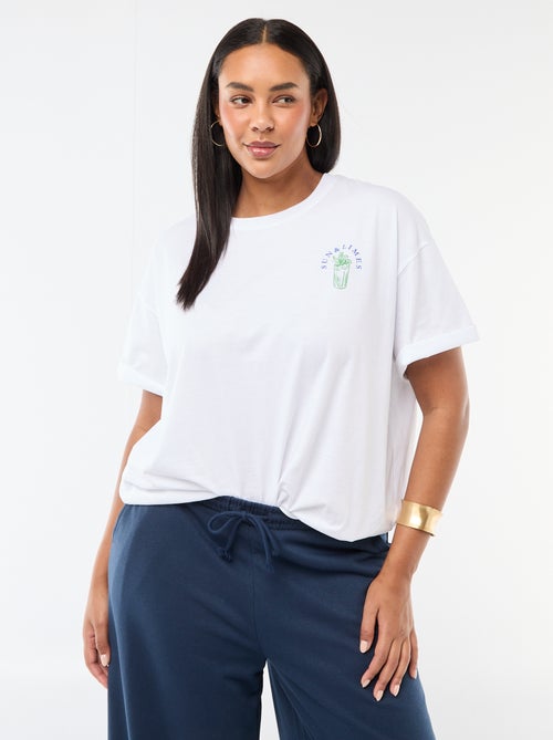 Tee-shirt coupe oversize à manches courtes - Kiabi