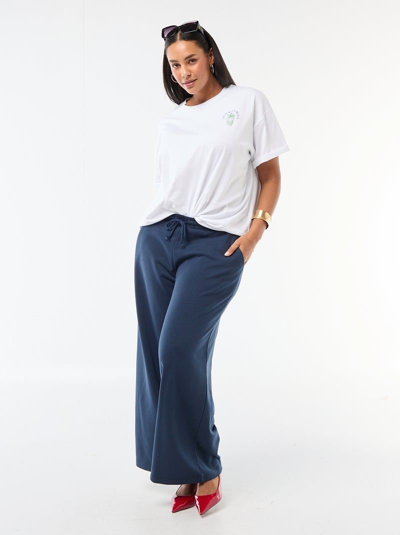 Tee-shirt coupe oversize à manches courtes Blanc - Kiabi