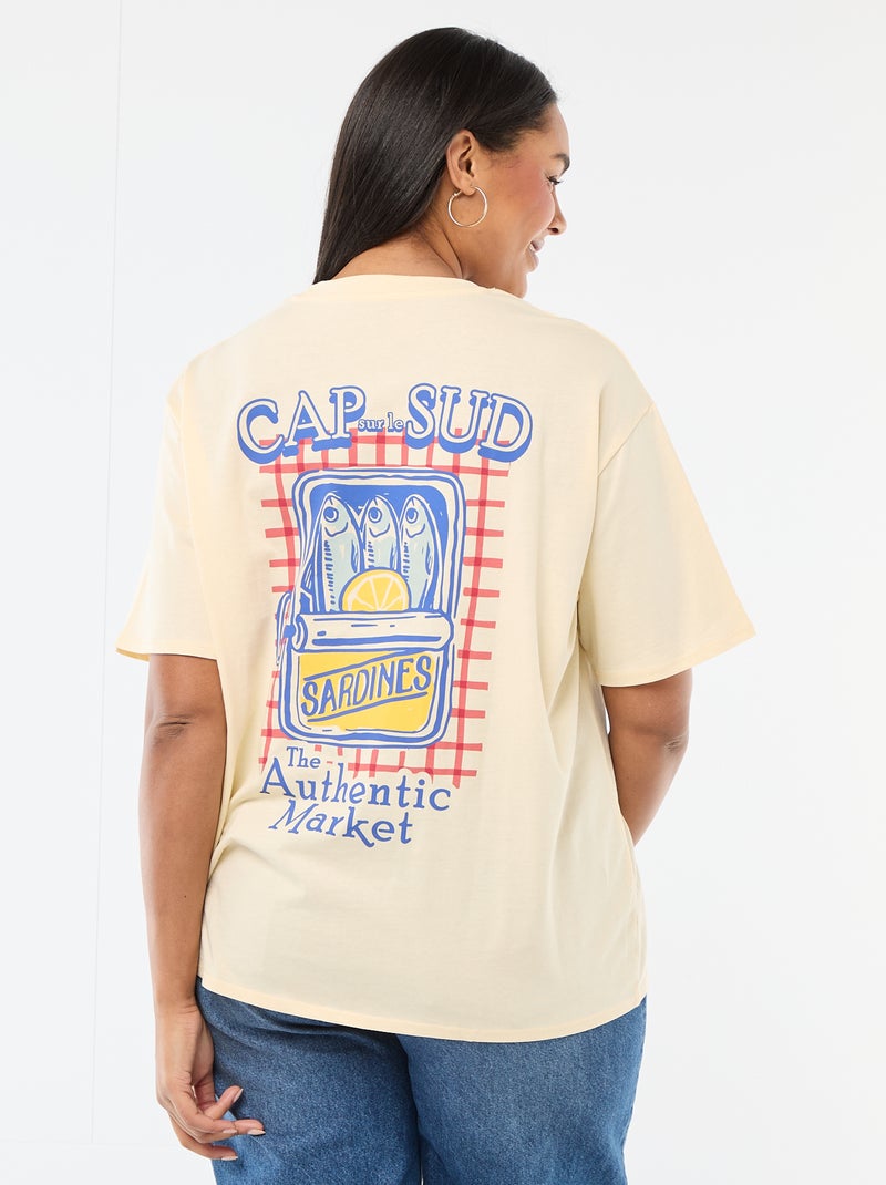 Tee-shirt coupe oversize à manches courtes Jaune - Kiabi