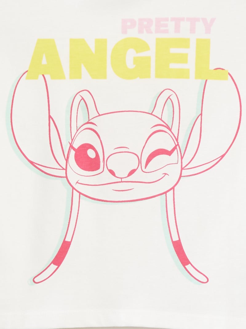 Tee-shirt crop top 'Angel' Blanc - Kiabi