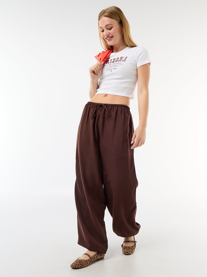 Tee-shirt cropped 'Arizona' Blanc - Kiabi