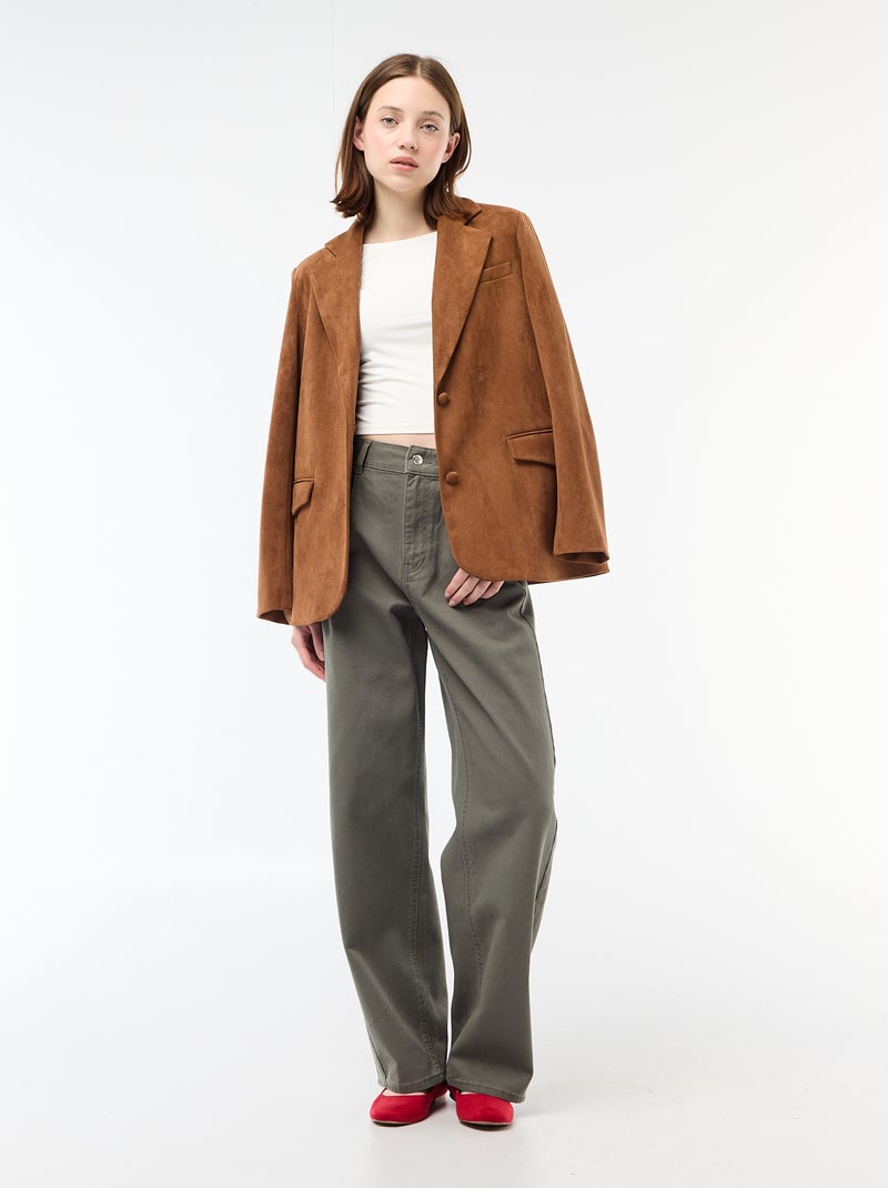 Tee-shirt cropped décolleté carré au dos Blanc - Kiabi