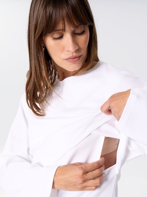 Tee-shirt d'allaitement Ă manches longues - Kiabi Tee-shirt d'allaitement Ă manches longues - Kiabi