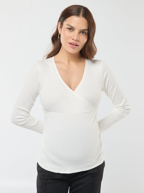 Tee-shirt d'allaitement cache-coeur - Kiabi