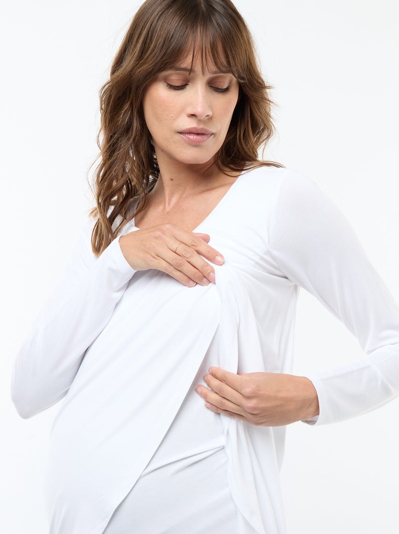 Tee-shirt d'allaitement chiné Blanc - Kiabi