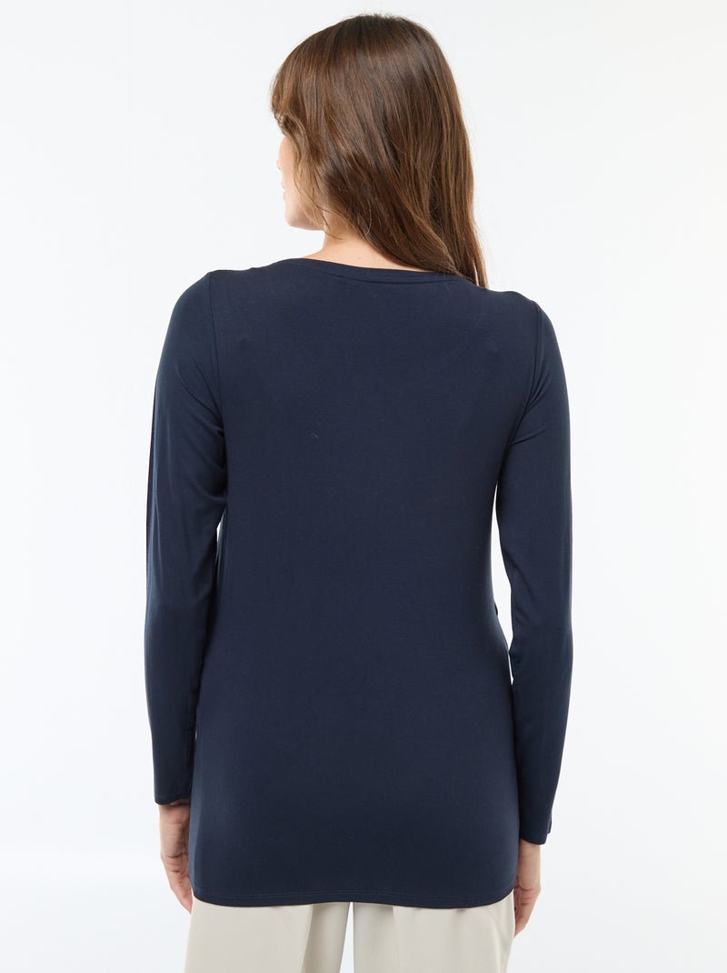 Tee-shirt d'allaitement chiné Bleu - Kiabi