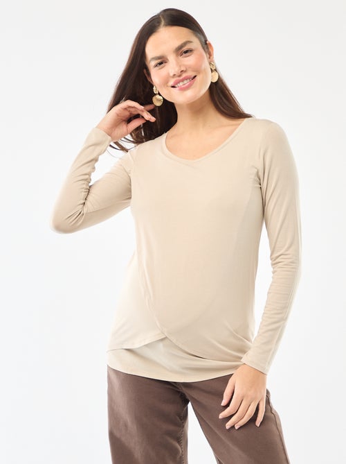 Tee-shirt d'allaitement chiné - Kiabi