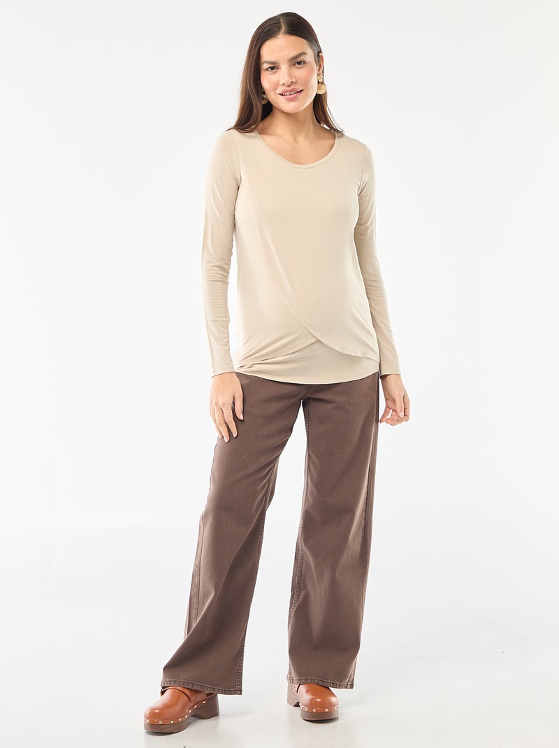 Tee-shirt d'allaitement chiné Gris - Kiabi