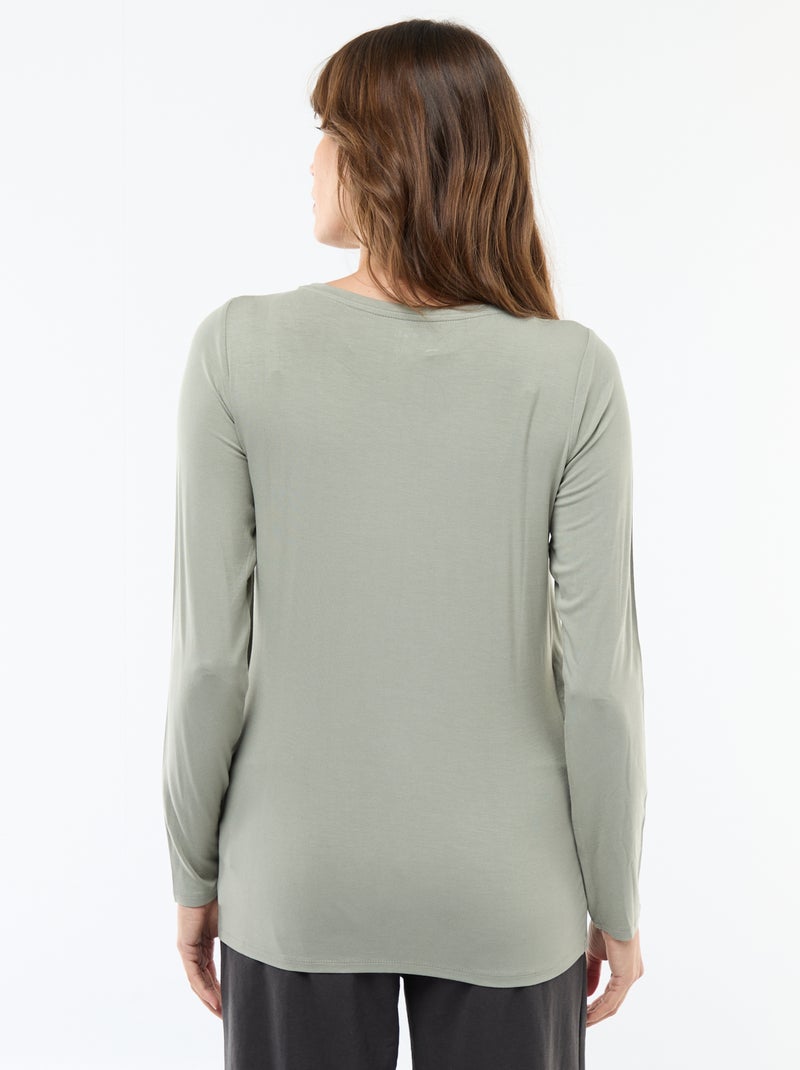 Tee-shirt d'allaitement chiné Vert - Kiabi