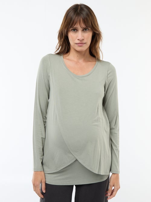 Tee-shirt d'allaitement chiné - Kiabi