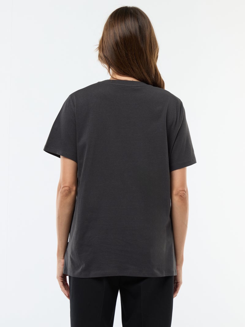 Tee-shirt d'allaitement imprimé à manches courtes Noir - Kiabi