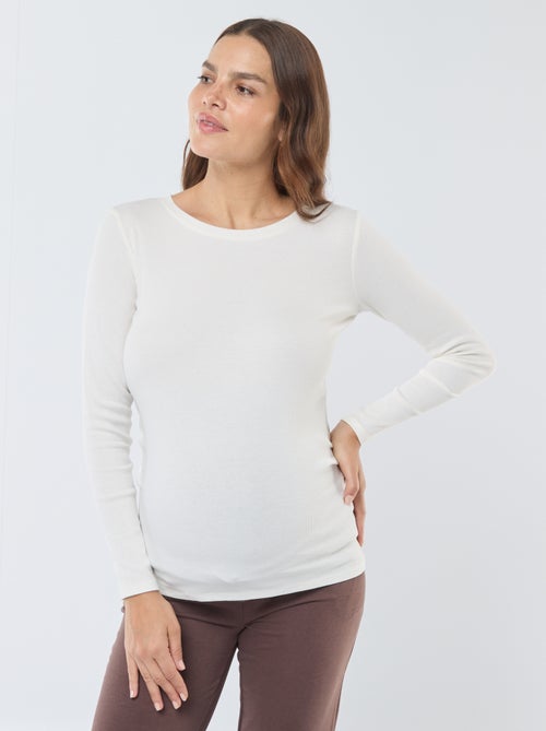 Tee-shirt de maternité côtelé - Kiabi