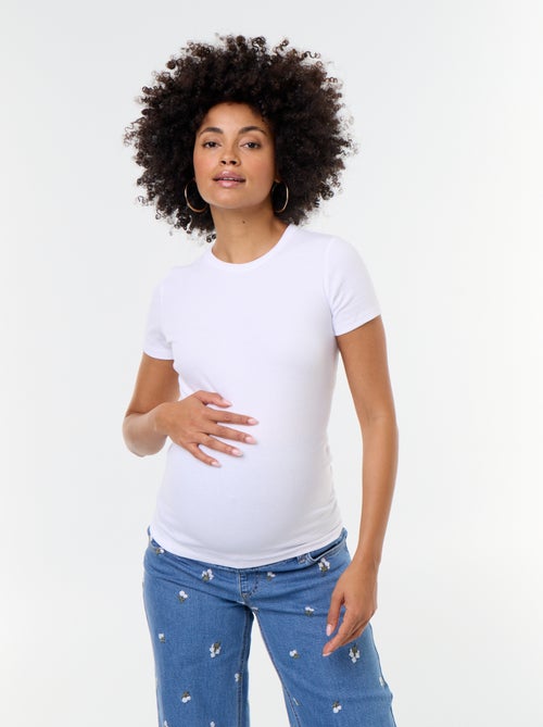Tee-shirt de maternité cÎtelé - Kiabi Tee-shirt de maternité cÎtelé - Kiabi