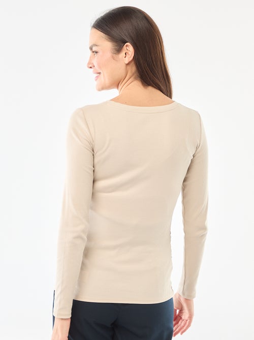 Tee-shirt de maternité côtelé - Kiabi