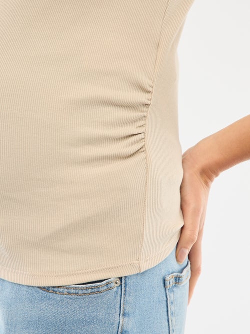 Tee-shirt de maternité côtelé - Kiabi