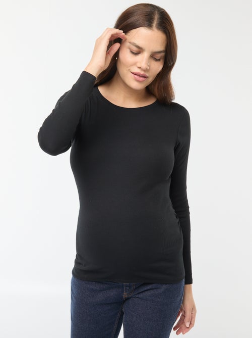 Tee-shirt de maternité côtelé - Kiabi