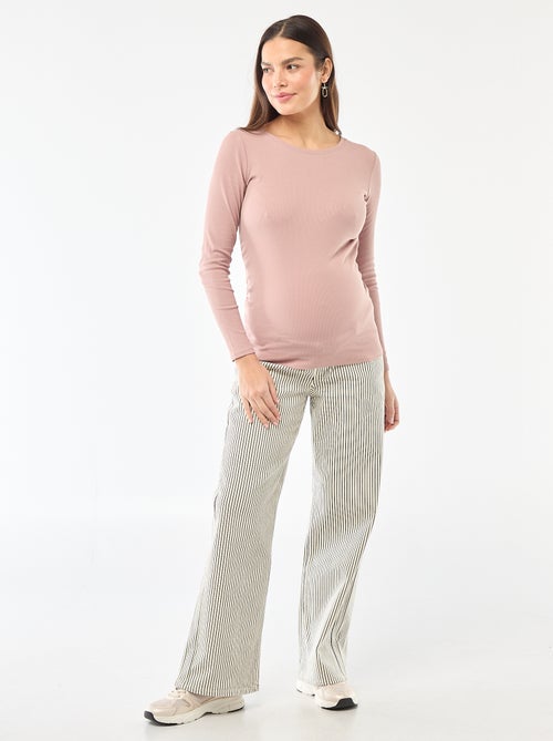 Tee-shirt de maternité côtelé - Kiabi