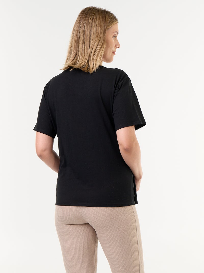 Tee-shirt de maternité imprimé Noir - Kiabi