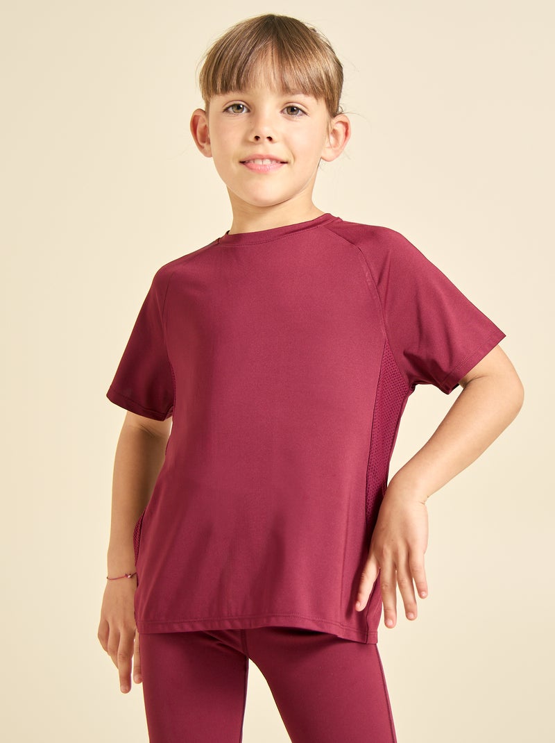Tee-shirt de sport fluide manches courtes (Ekstract) Rouge - Kiabi