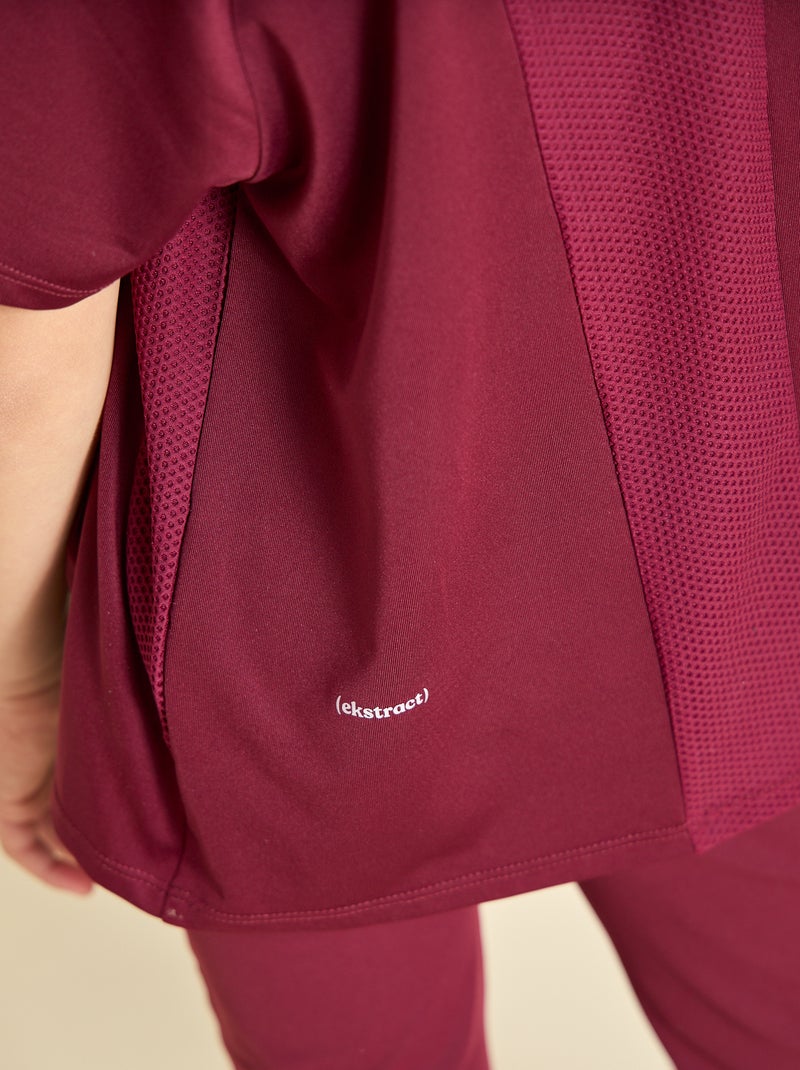 Tee-shirt de sport fluide manches courtes (Ekstract) Rouge - Kiabi