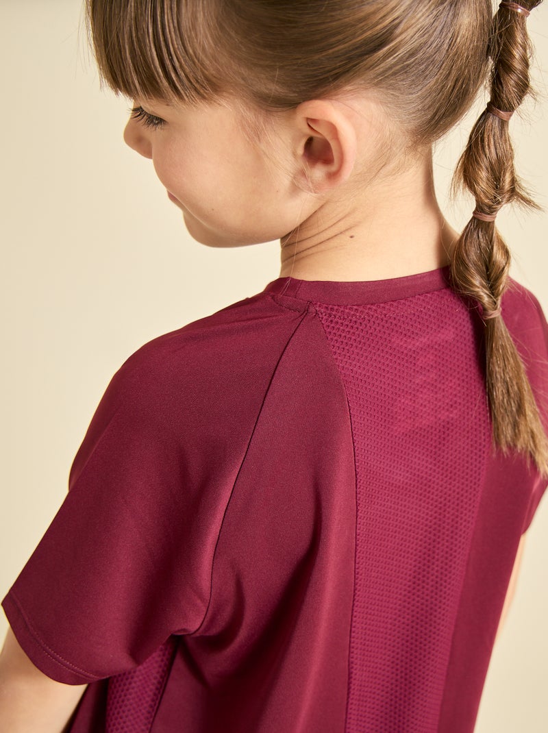 Tee-shirt de sport fluide manches courtes (Ekstract) Rouge - Kiabi