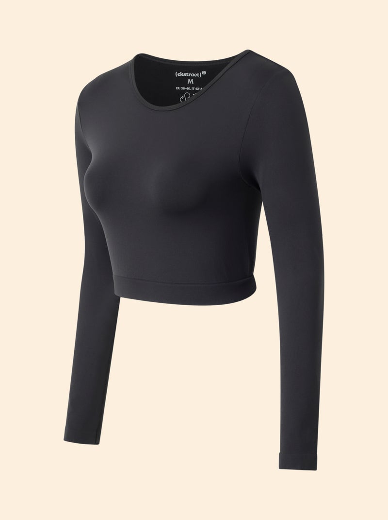 Tee-shirt de sport manches longues - (ekstract) Noir - Kiabi