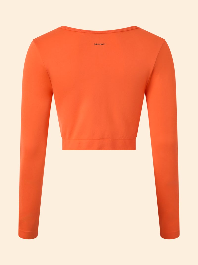 Tee-shirt de sport manches longues - (ekstract) Orange - Kiabi