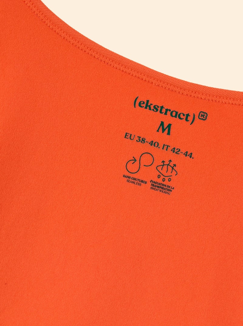 Tee-shirt de sport manches longues - (ekstract) Orange - Kiabi