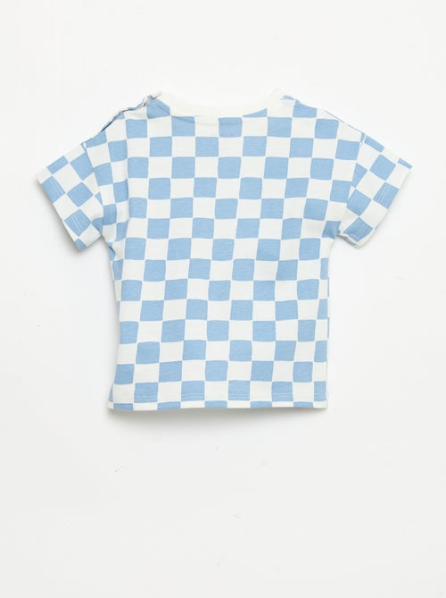 Tee-shirt en coton avec broderie poitrine - Kiabi