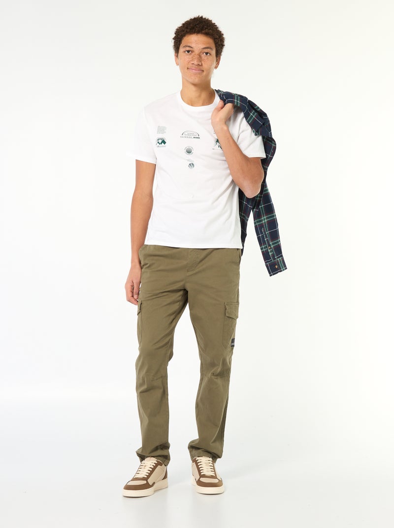 Tee-shirt en coton imprimé à manches courtes Blanc - Kiabi