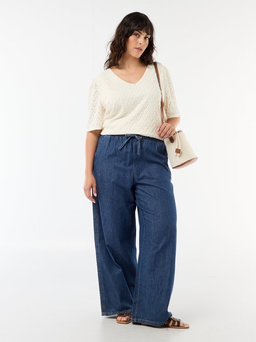 Tee-shirt en dentelle ajourée - Kiabi