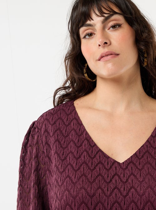 Tee-shirt en dentelle ajourée - Kiabi