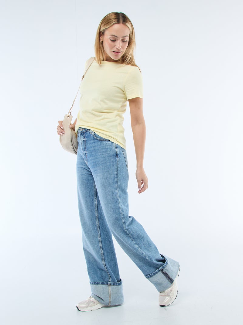 Tee-shirt en jersey manches courtes Jaune - Kiabi