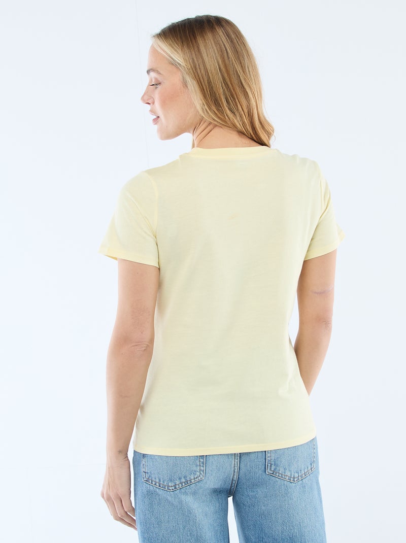 Tee-shirt en jersey manches courtes Jaune - Kiabi