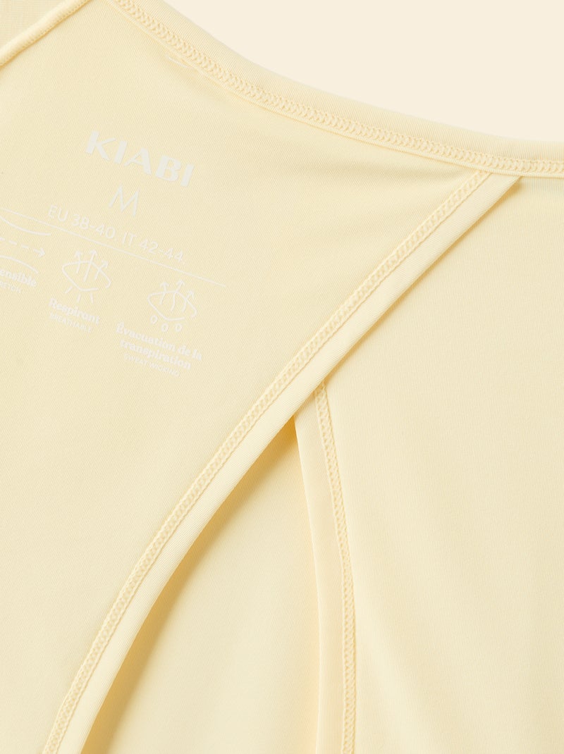 Tee-shirt fluide avec fente au dos Jaune - Kiabi