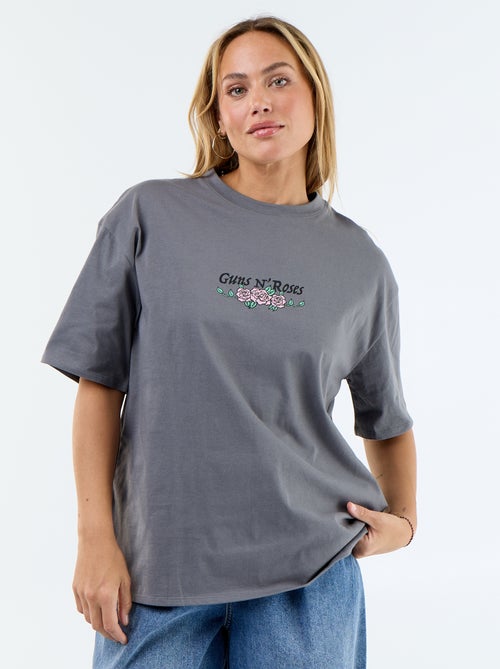 Tee-shirt 'Guns N'Roses' à manches courtes imprimé recto/verso - Kiabi