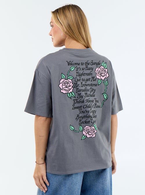 Tee-shirt 'Guns N'Roses' à manches courtes imprimé recto/verso - Kiabi