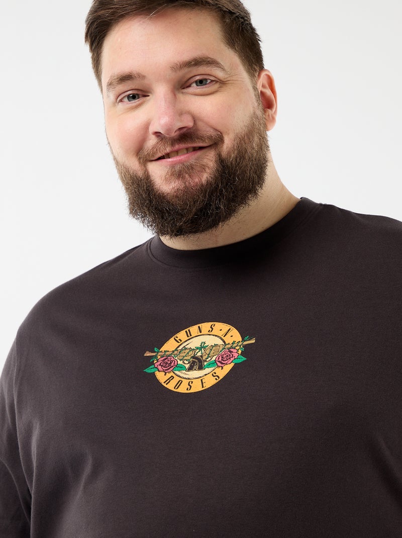 Tee-shirt 'Guns'N Roses' à manches courtes Noir - Kiabi