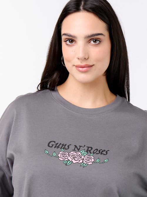 Tee-shirt 'Guns'n'Roses' à manches courtes - Kiabi