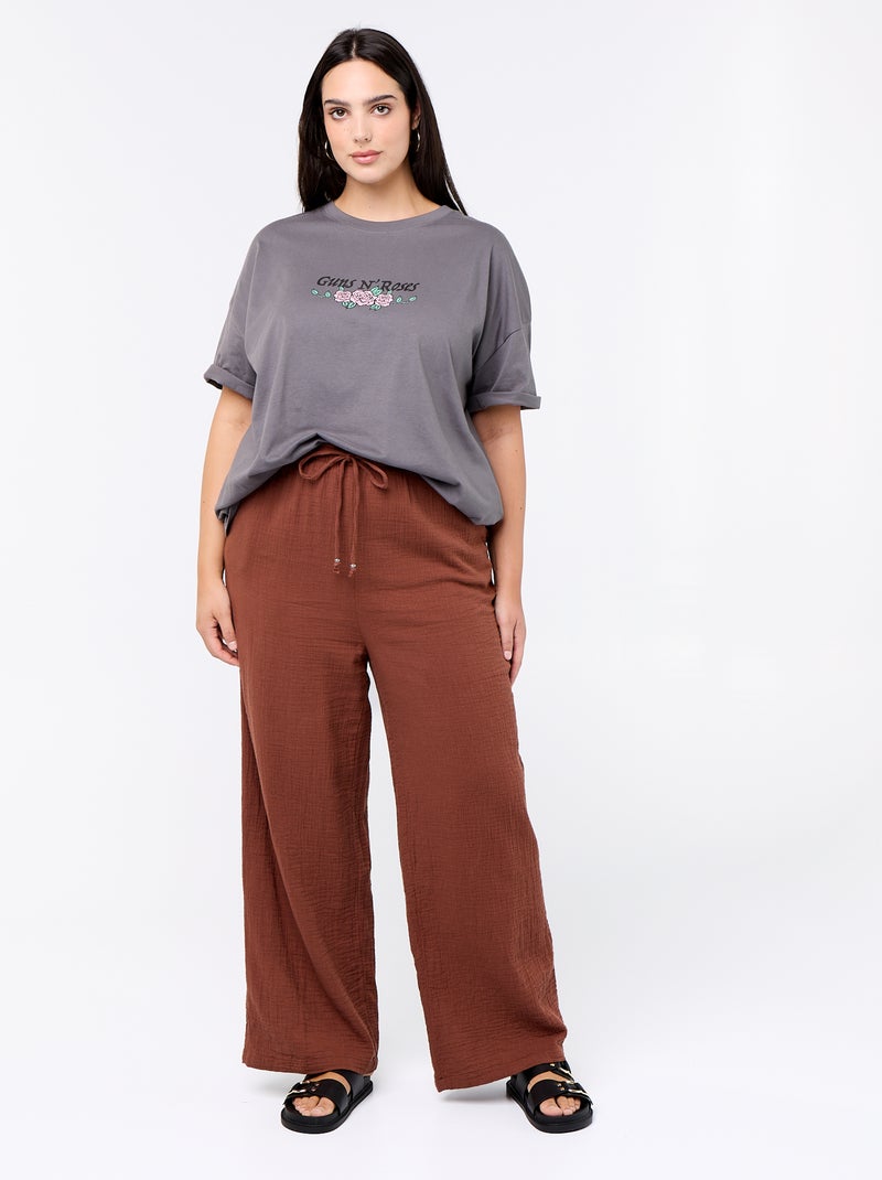 Tee-shirt 'Guns'n'Roses' à manches courtes Gris - Kiabi