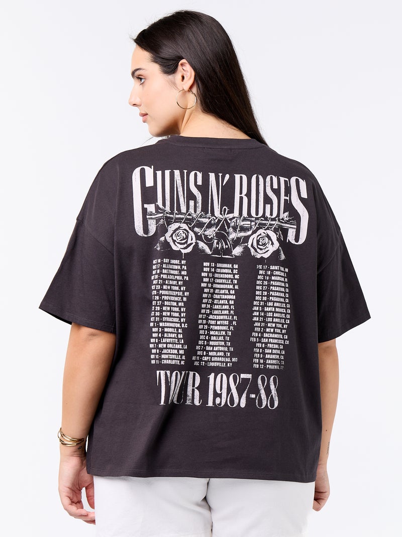 Tee-shirt 'Guns'n'Roses' à manches courtes Noir - Kiabi