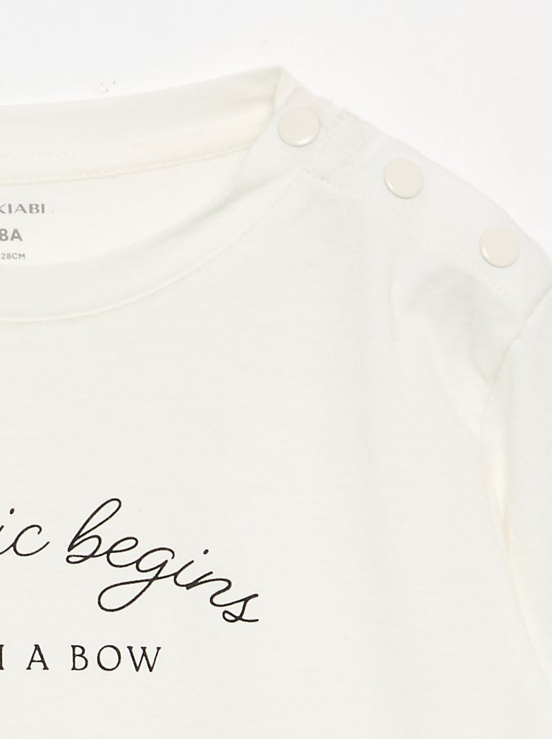 Tee-shirt imprimé - collection facile à enfiler Blanc - Kiabi