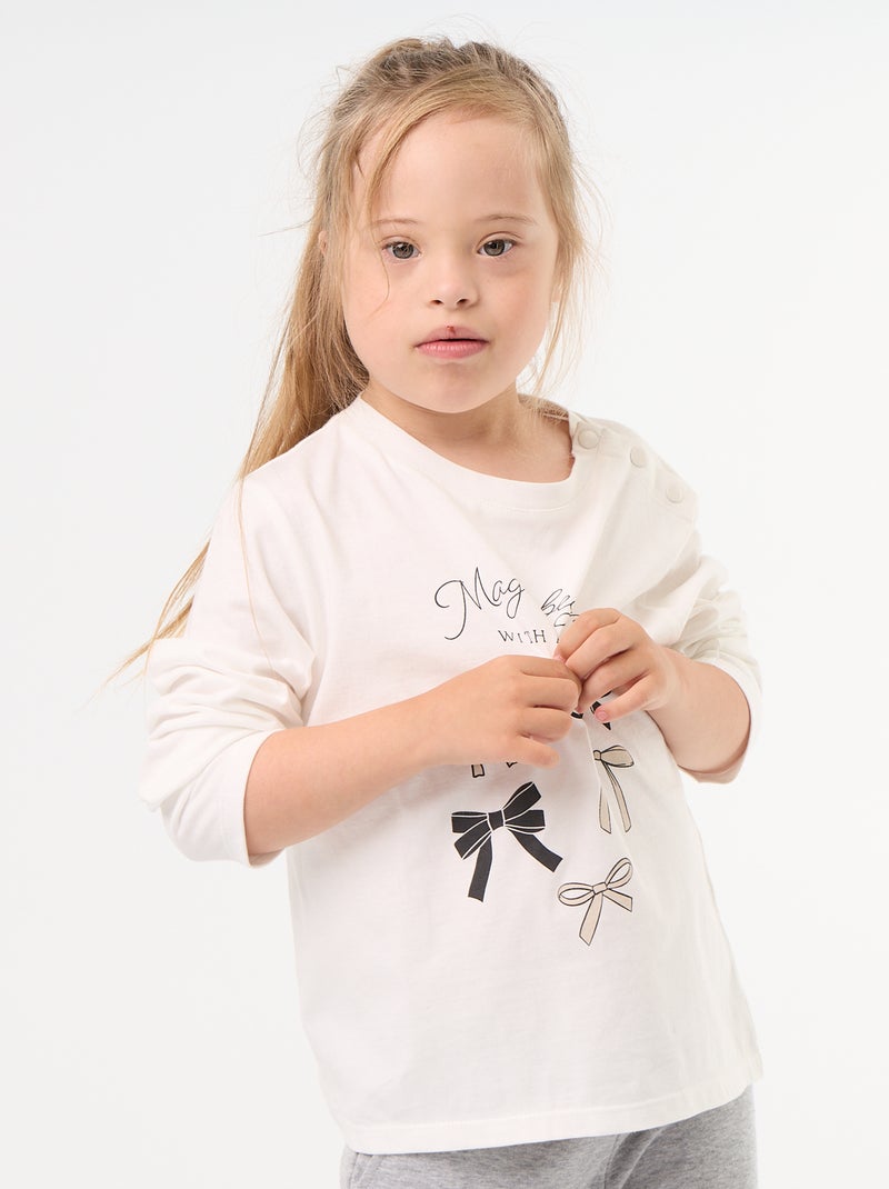Tee-shirt imprimé - collection facile à enfiler Blanc - Kiabi