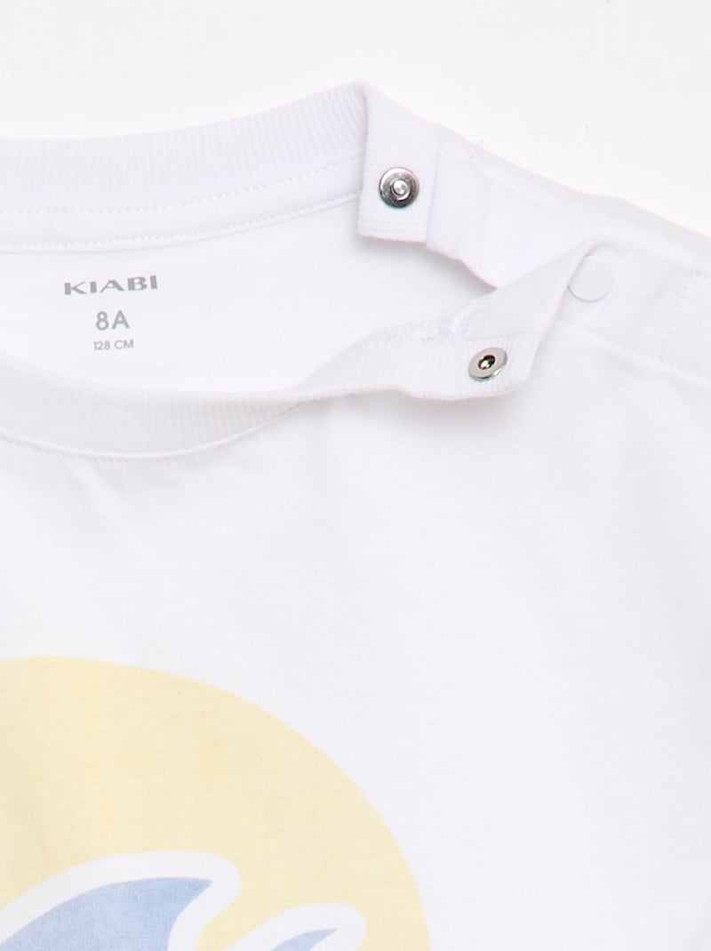 Tee-shirt imprimé à manches courtes - Collection facile à enfiler Blanc - Kiabi