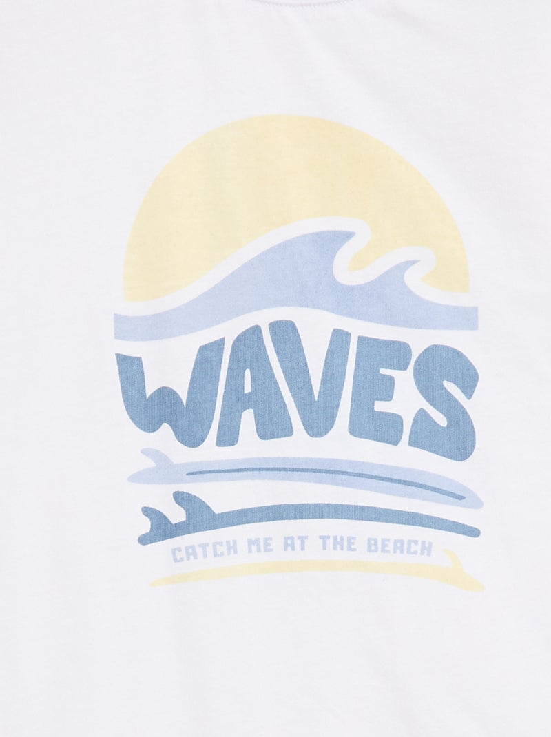 Tee-shirt imprimé à manches courtes - Collection facile à enfiler Blanc - Kiabi