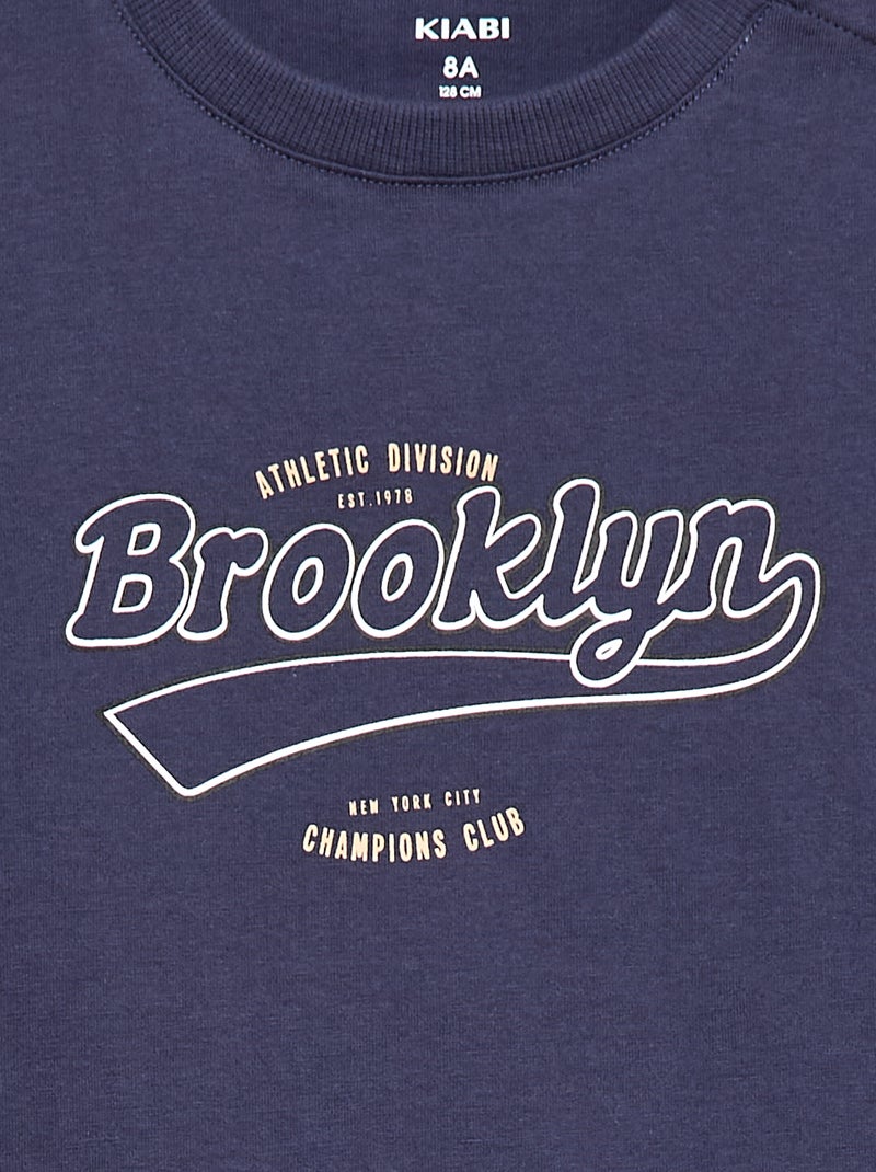 Tee-shirt imprimé à manches courtes - Collection facile à enfiler Bleu - Kiabi