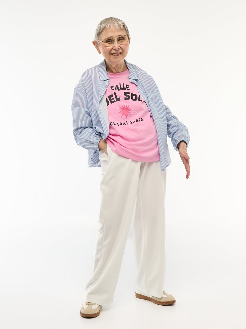 Tee-shirt imprimé à manches courtes - collection facile à enfiler Rose - Kiabi